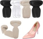 Heel Cushion Inserts, Heel Grips Shoe Pads for Womens Prevention Blister and Foot Protectors Anti Slip Back of Loose Heel Shoes for Women's High Heel Shoes Too Big (10 Pcs) (Beige+Black+Transparent)